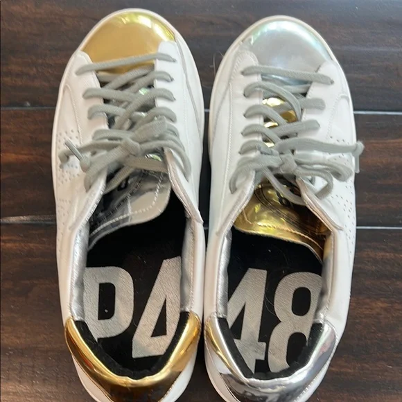 P448 White Sneakers with Metallic Accents - Picture 3 of 11